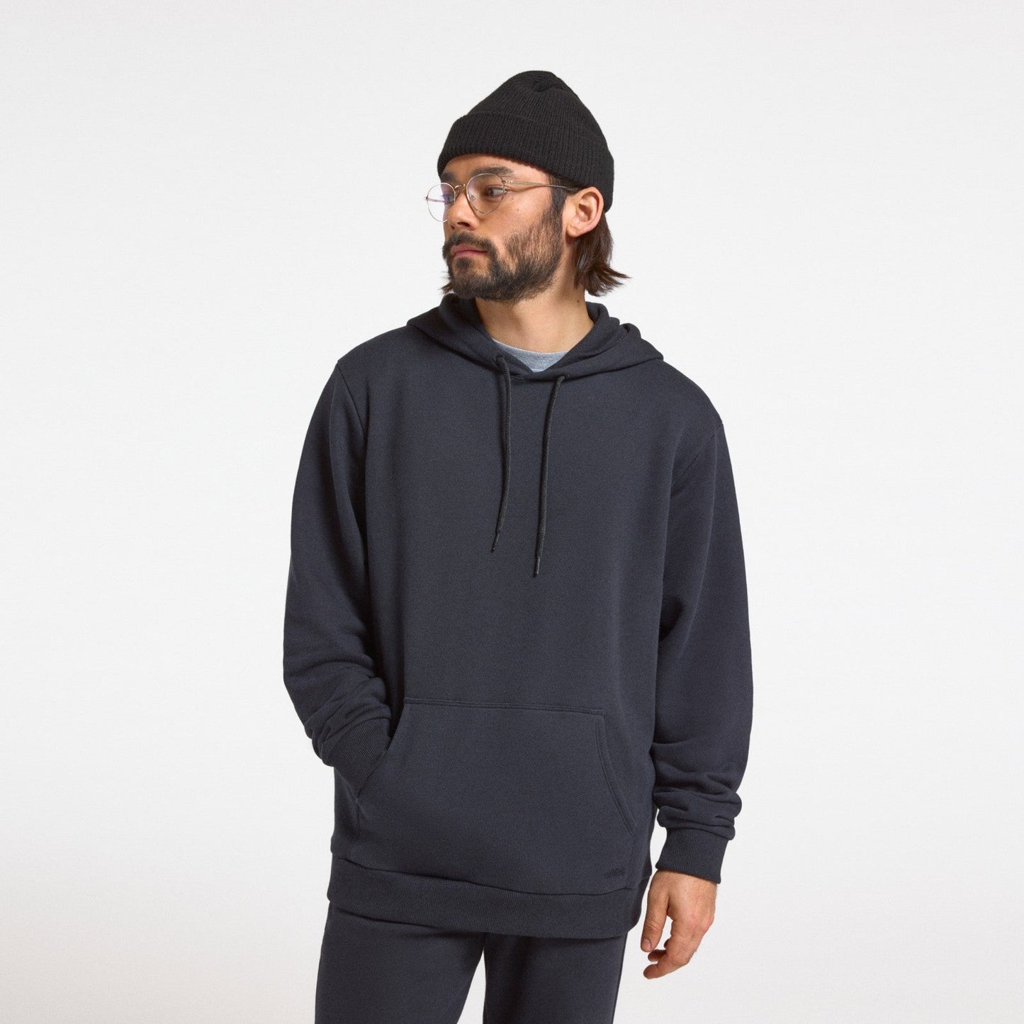 Unisex Merino Blend Hoodie - True Black
