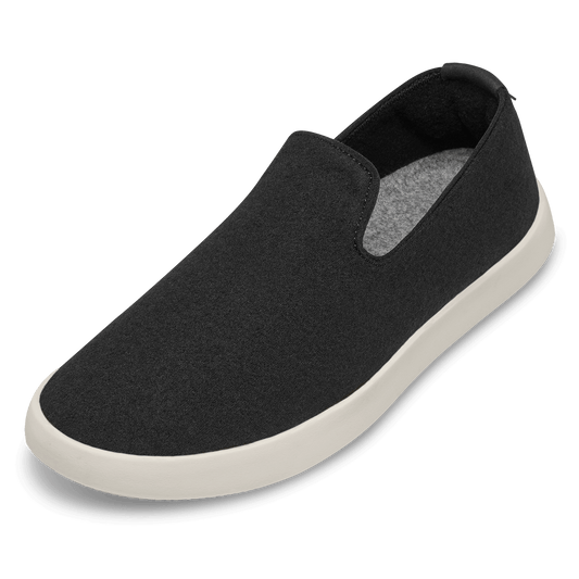 Men's Wool Loungers - True Black (Cream Sole)
